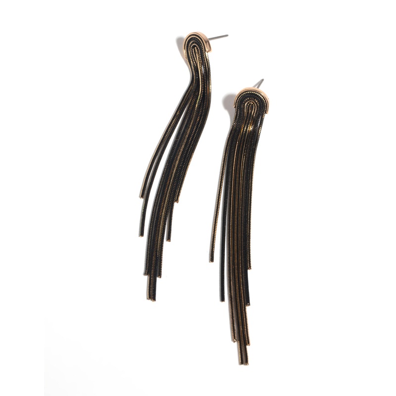 Black Waterfall Diamante Earrings