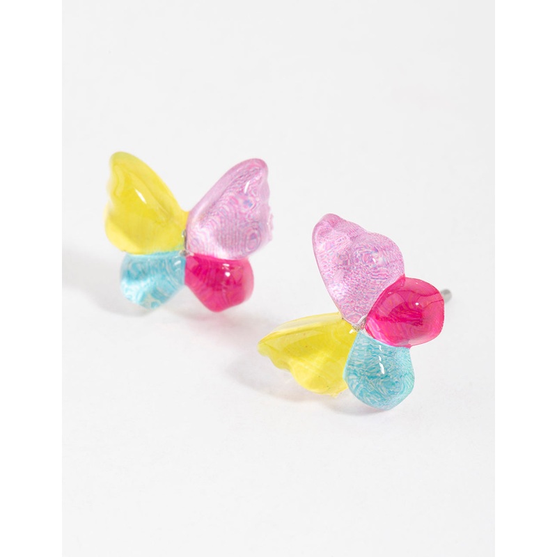Resin Butterfly Stud Earrings