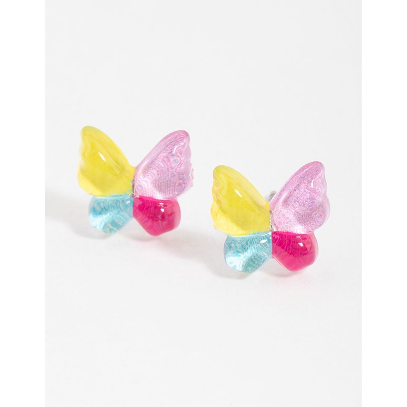 Resin Butterfly Stud Earrings