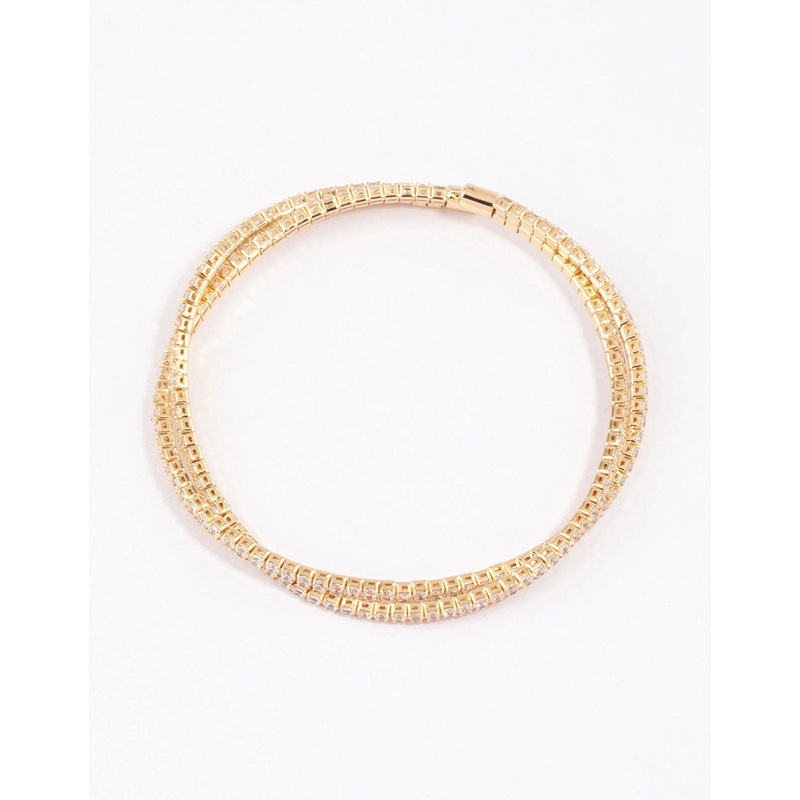 Gold Plated Twisted Cup Chain Wrist Cuff