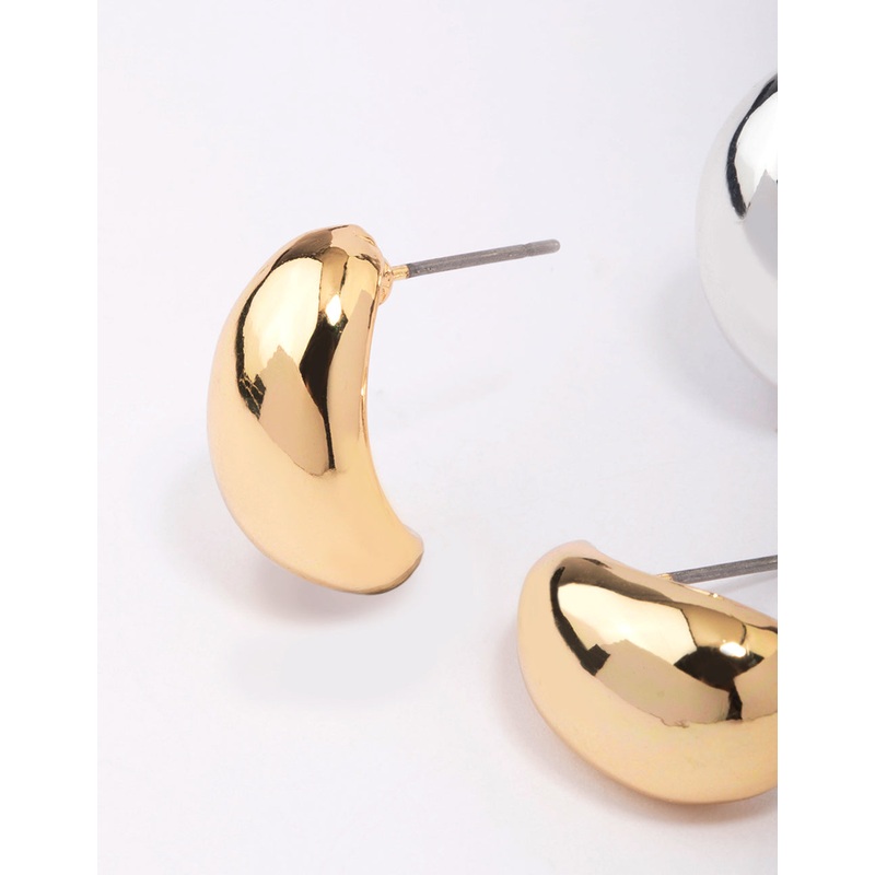 Gold & Silver Plated Bubble Stud Earring Pack