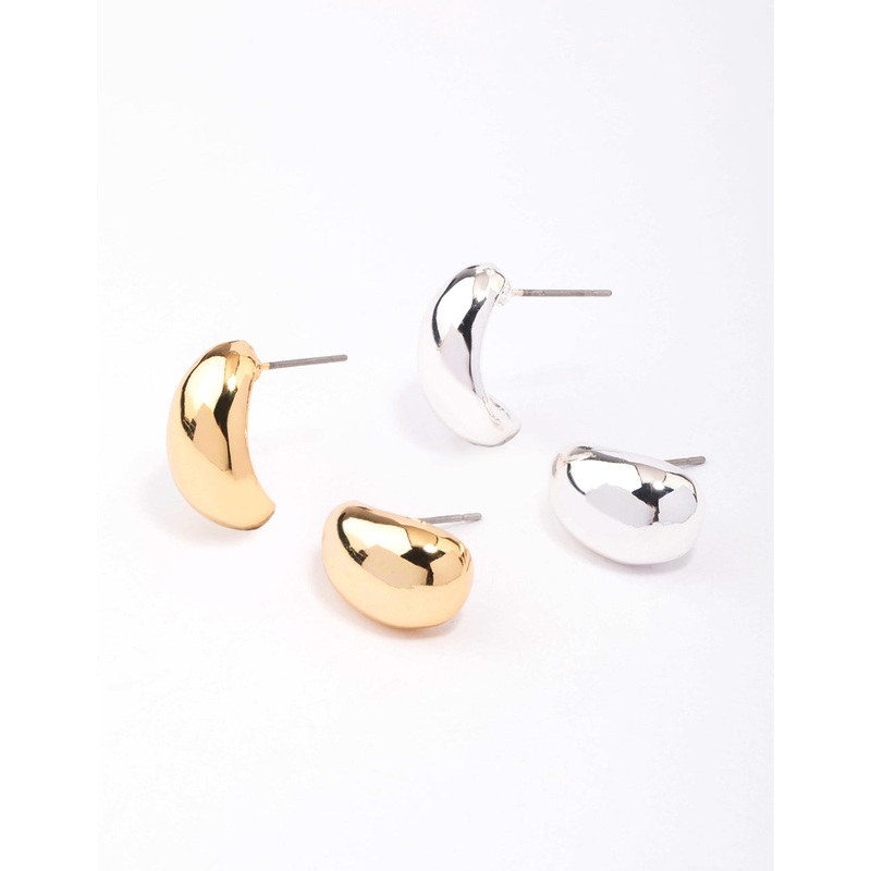 Gold & Silver Plated Bubble Stud Earring Pack