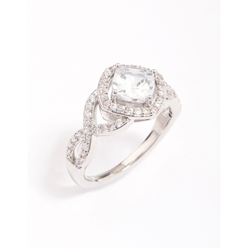 Silver Cushion Infinity Ring|SM|ML