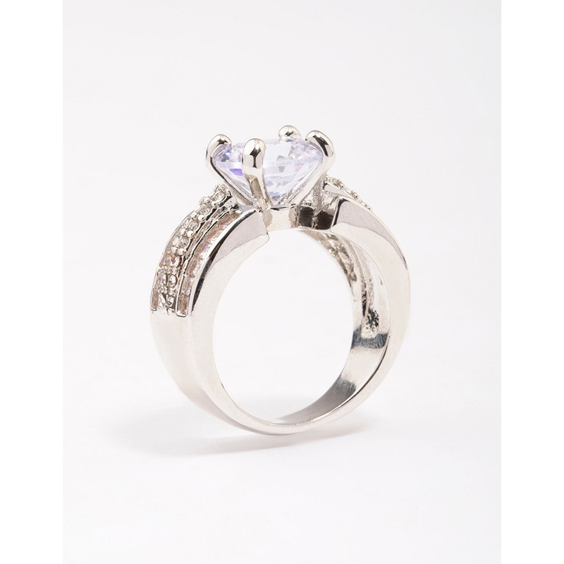 Silver Luxe Square Band Ring|SM|ML