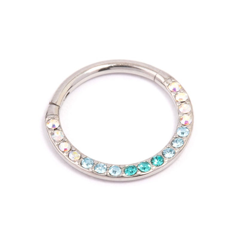Surgical Steel Ombre Pave Clicker Ring