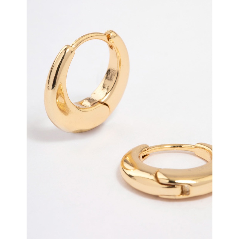 Gold Plated Mini Classic Graduated Huggie Earrings