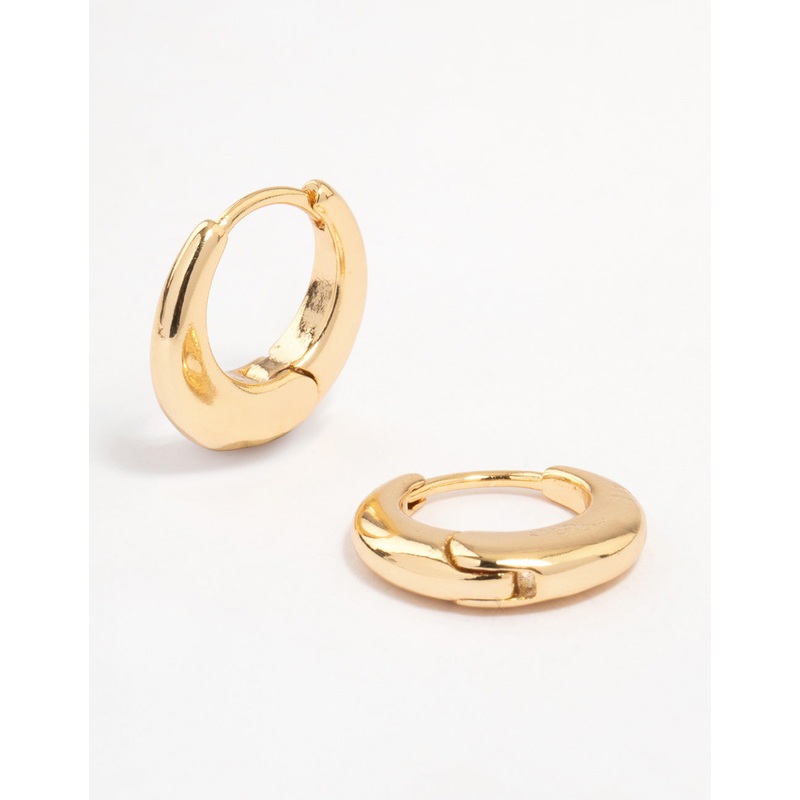 Gold Plated Mini Classic Graduated Huggie Earrings