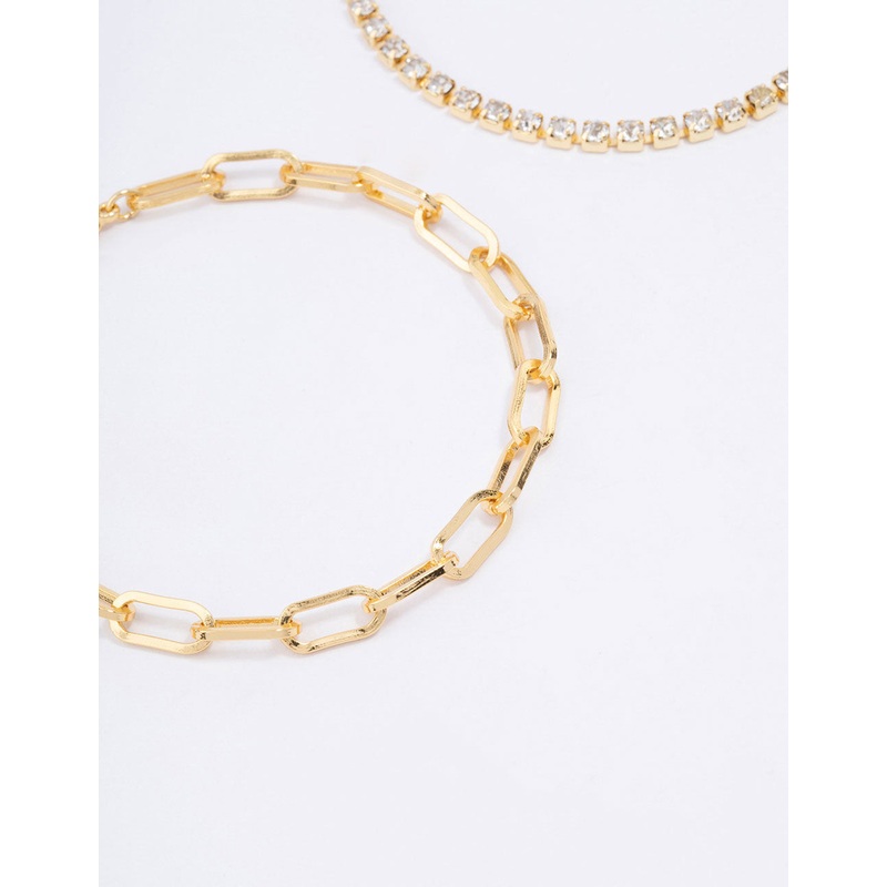 Gold Plated Tennis Open Link Bracelet