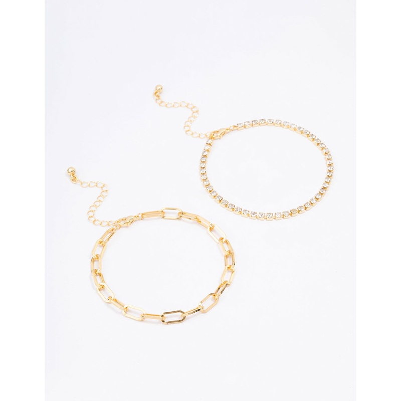 Gold Plated Tennis Open Link Bracelet