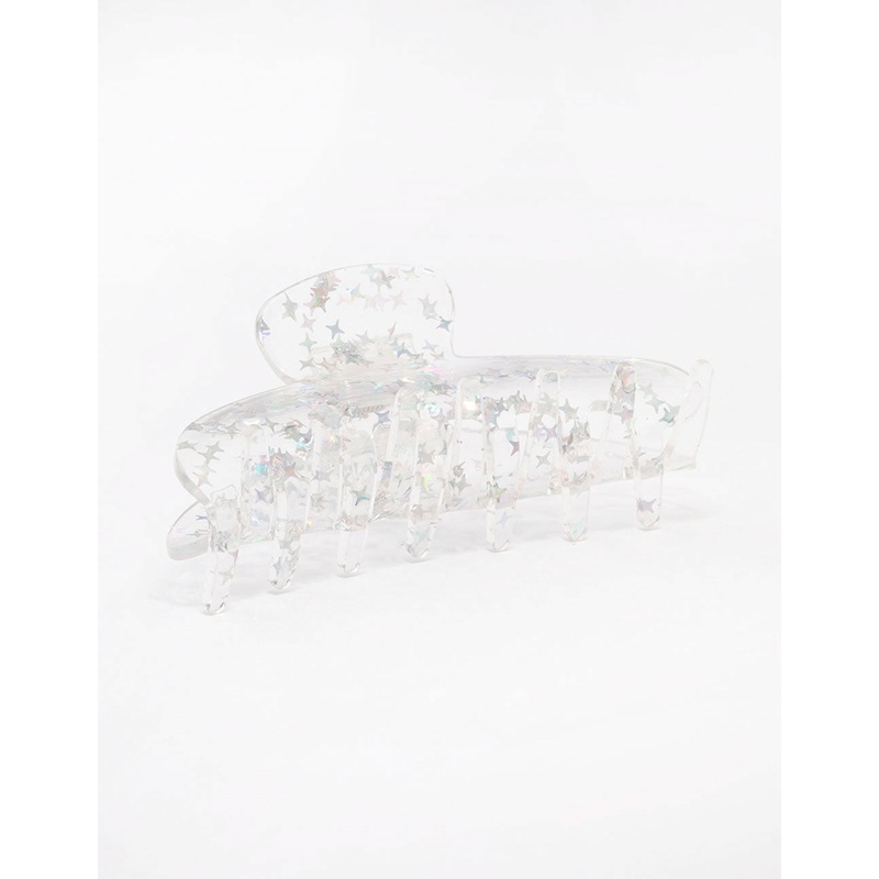 Clear Glitter Hair Claw Clip