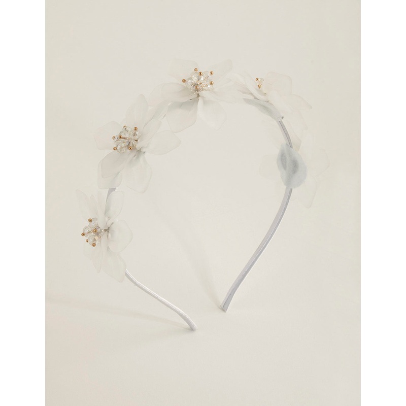 Frosted Acrylic Beaded Flower Headband