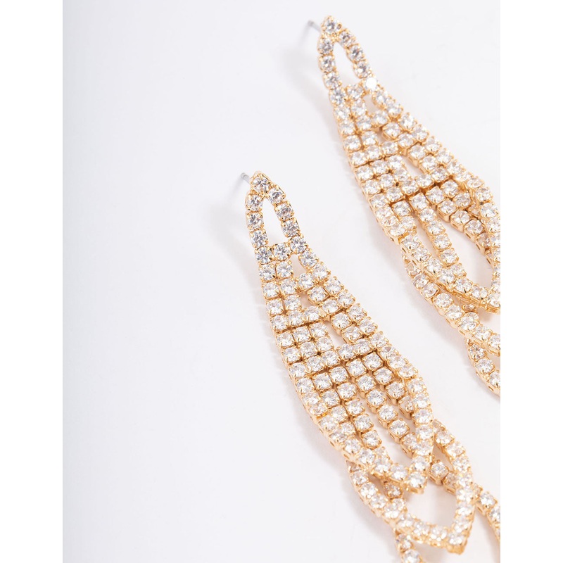 Gold Graduated Loop Cupchain Earrings