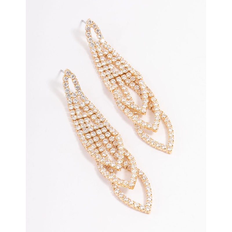 Gold Graduated Loop Cupchain Earrings