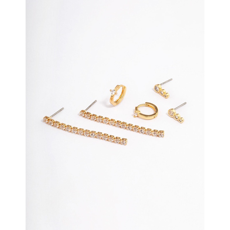 Gold Plated Cupchain Drop Earrings Pack