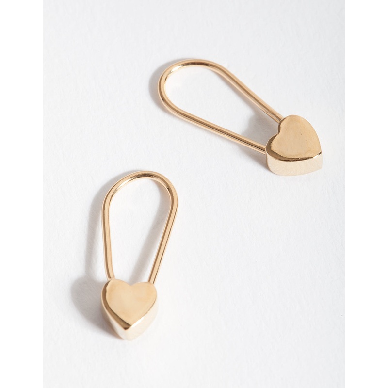 Gold Plated Sterling Silver Heart Locket Earring