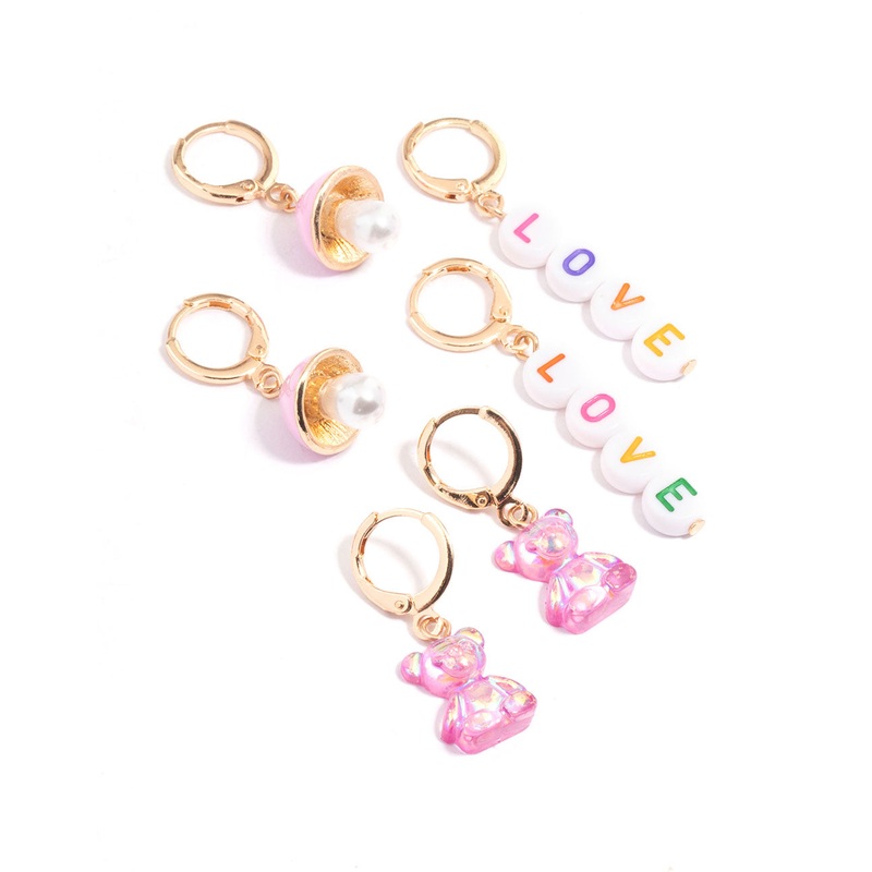 Pink Love Gummy Stacker Earrings