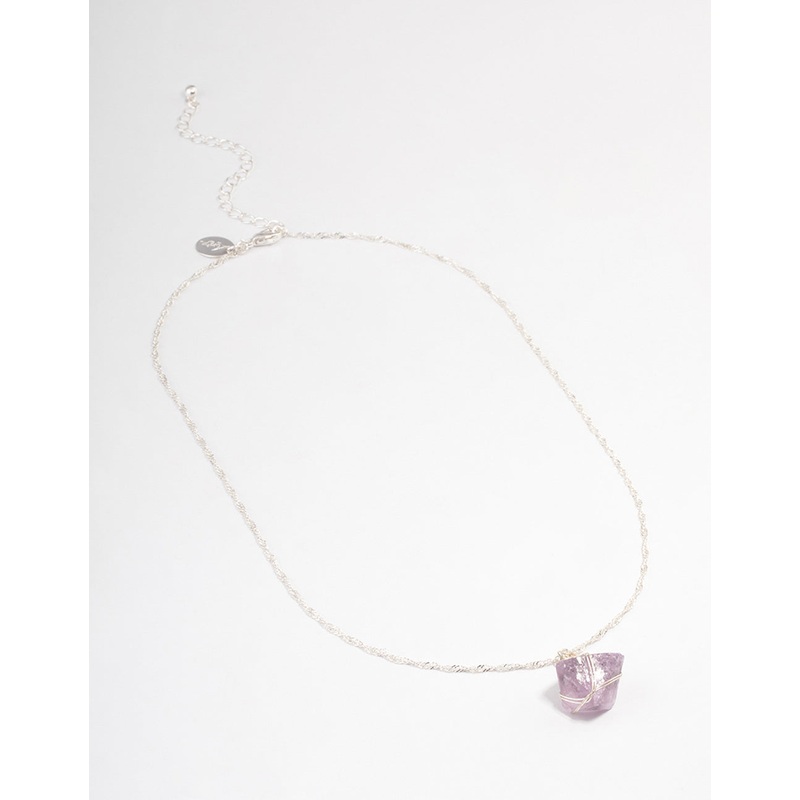 Silver Fluorite Cage Twist Necklace