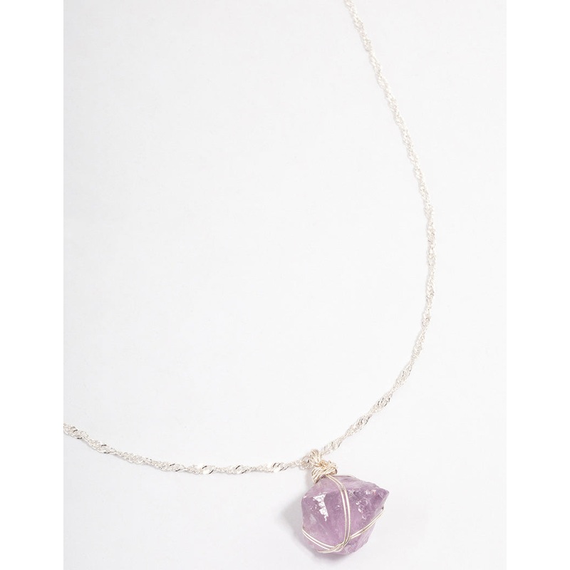 Silver Fluorite Cage Twist Necklace