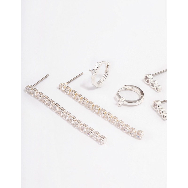 Silver Plated Cupchain Drop Earrings Pack