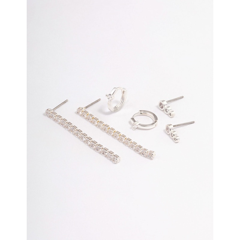 Silver Plated Cupchain Drop Earrings Pack