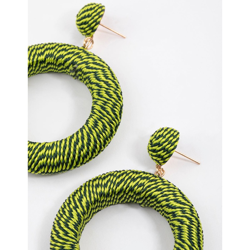 Threaded Pink Wrapped Oversized Drop Earrings