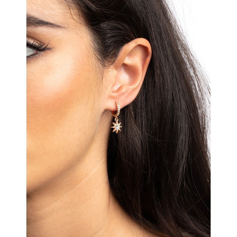 Gold Celestial Huggie Hoop Earring Pack