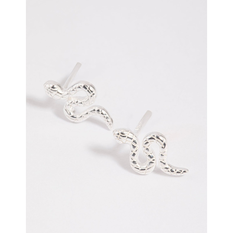 Sterling Silver Snake Stud Earrings
