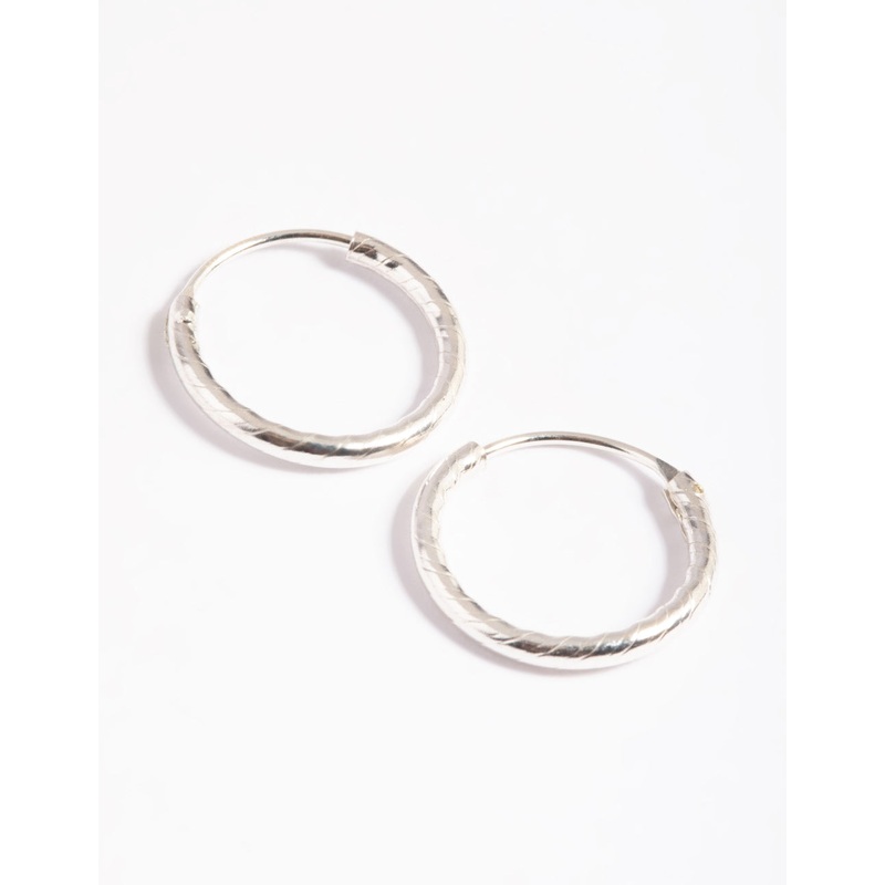 Sterling Silver Twisted Rope Hoop Earrings