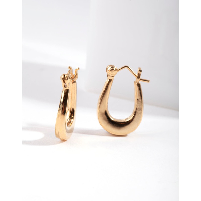 Gold Plated Sterling Silver Oval Hoop Earrings