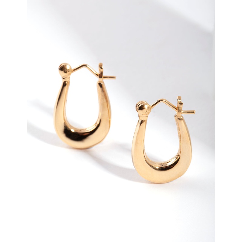 Gold Plated Sterling Silver Oval Hoop Earrings