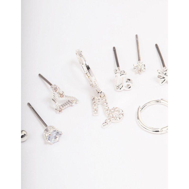 Silver Plated Capricorn Earring Pack