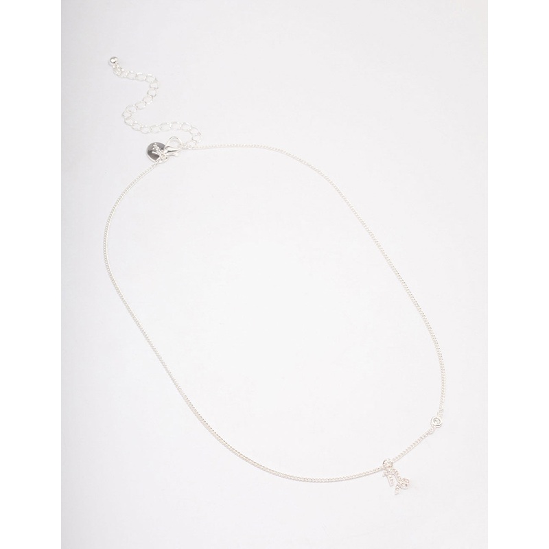 Silver Plated Capricorn Necklace With Cubic Zirconia Pendant