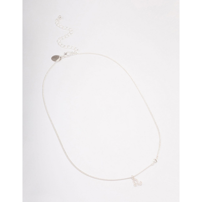 Silver Plated Leo Necklace With Cubic Zirconia Pendant