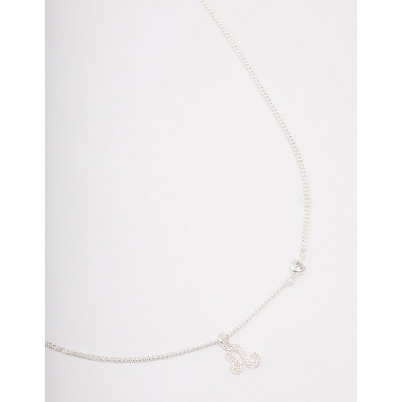 Silver Plated Leo Necklace With Cubic Zirconia Pendant