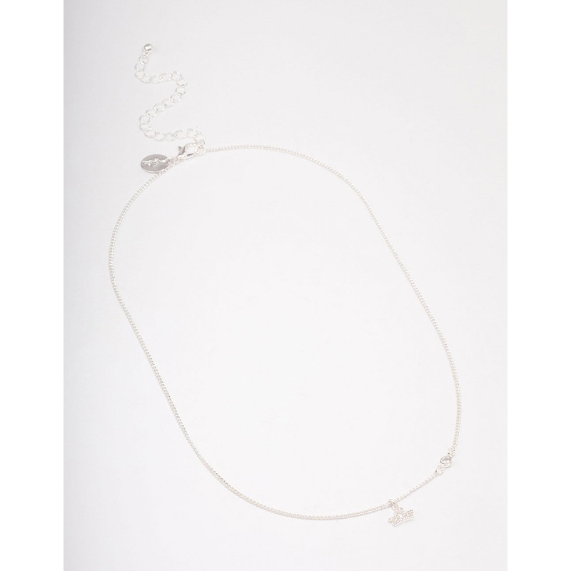 Silver Plated Libra Necklace With Cubic Zirconia Pendant