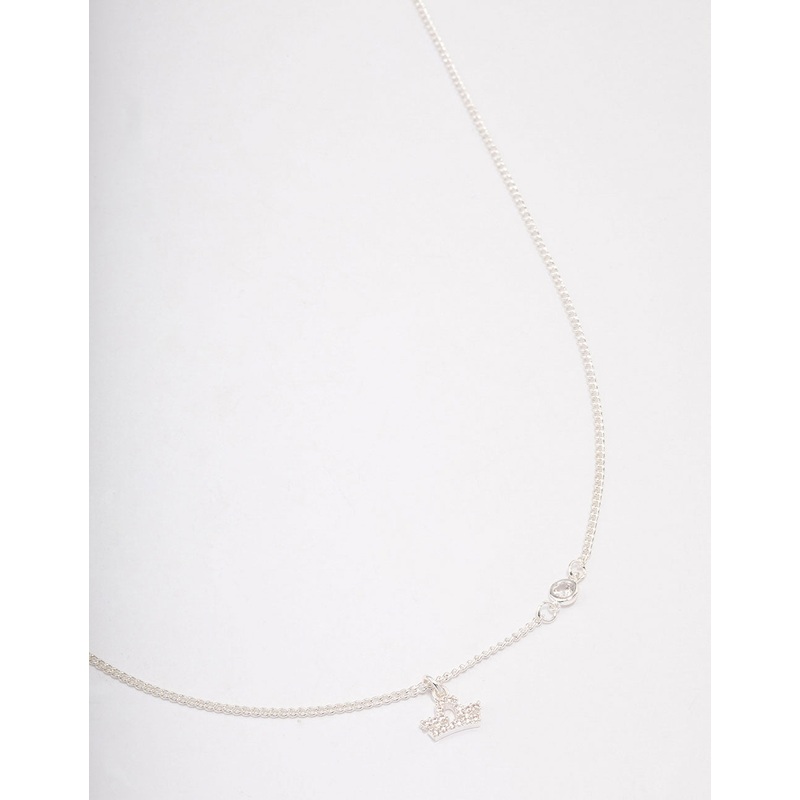 Silver Plated Libra Necklace With Cubic Zirconia Pendant