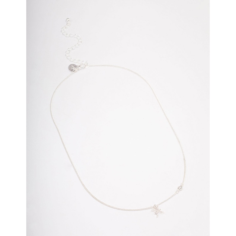 Silver Plated Pisces Necklace With Cubic Zirconia Pendant