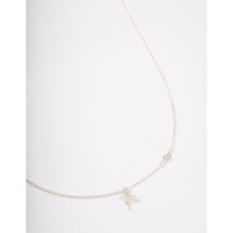 Silver Plated Pisces Necklace With Cubic Zirconia Pendant