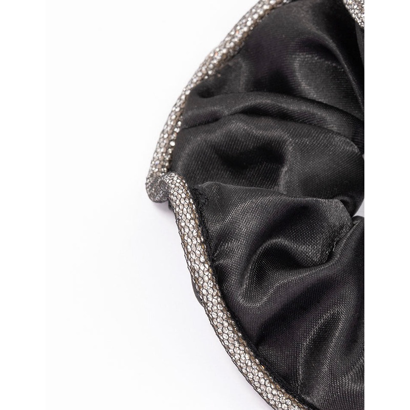 Black Fabric Diamante Hair Scrunchie