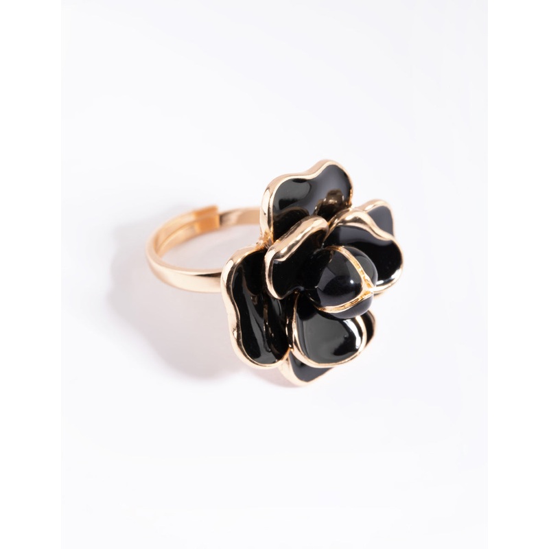 Black Flower Ring
