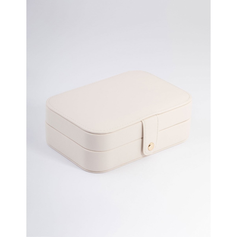 Cream Faux Leather Vanity Jewellery Box