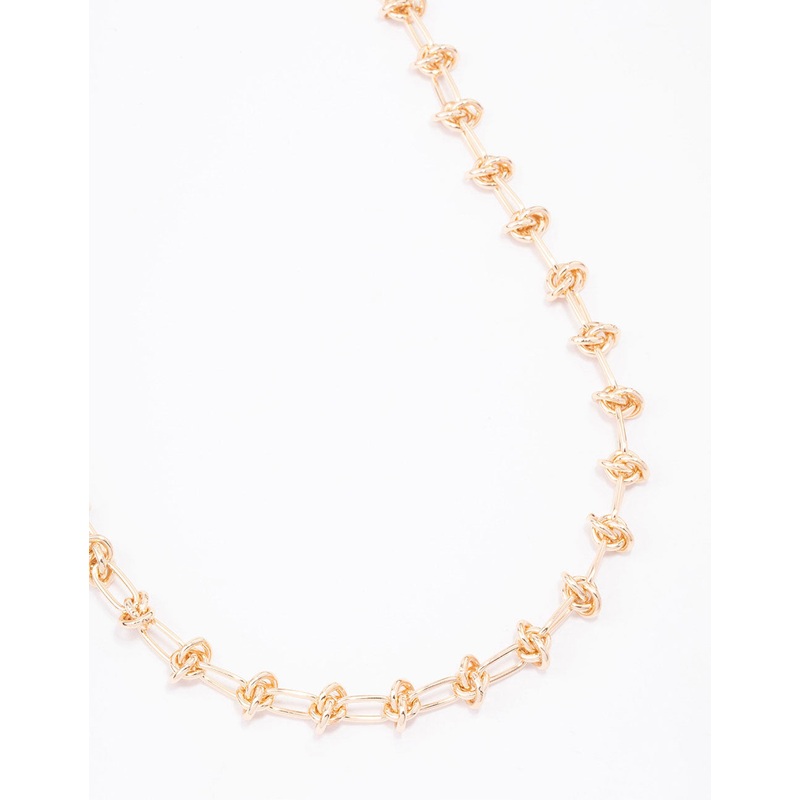 Gold Knotted Link Necklace