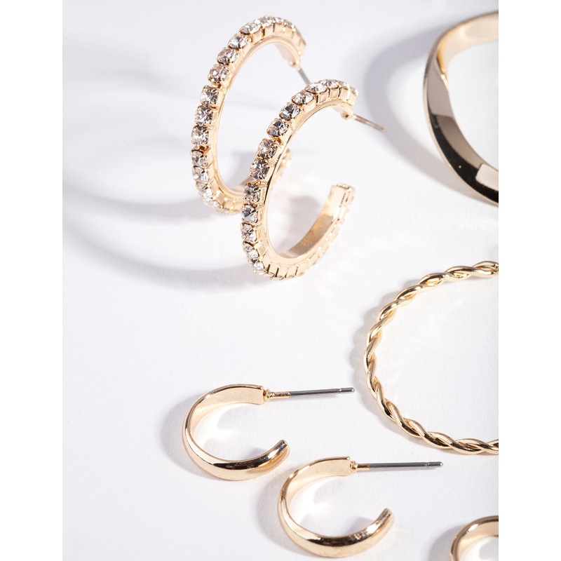 Gold Multi Choice Hoop Earring 6-Pack