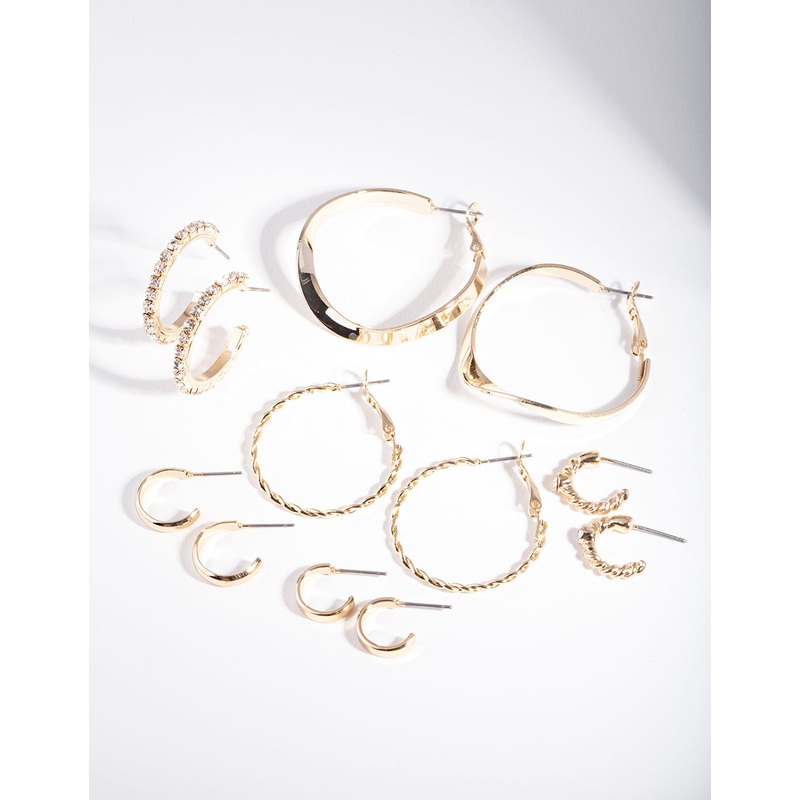 Gold Multi Choice Hoop Earring 6-Pack