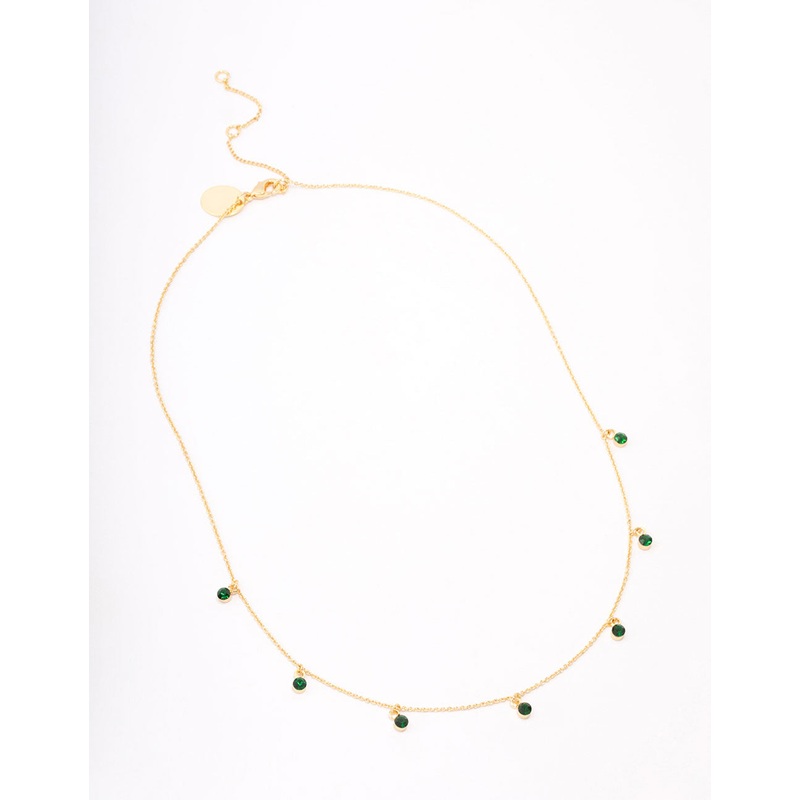 Gold Plated Mini Diamante Necklace