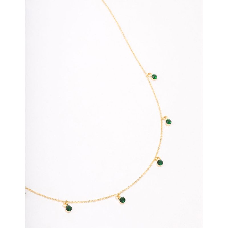 Gold Plated Mini Diamante Necklace