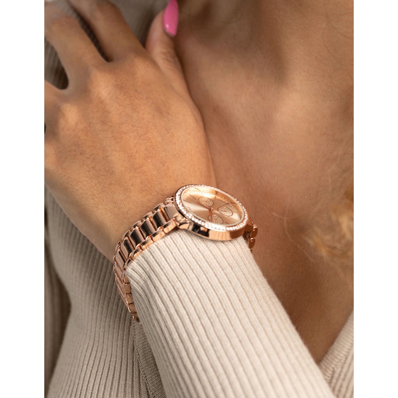 Rose Gold Diamante Chain Link Watch