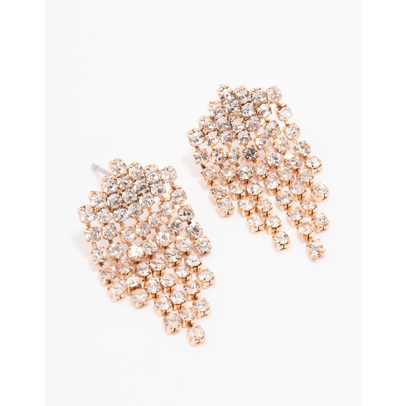 Gold Mini Fringe Drop Earrings
