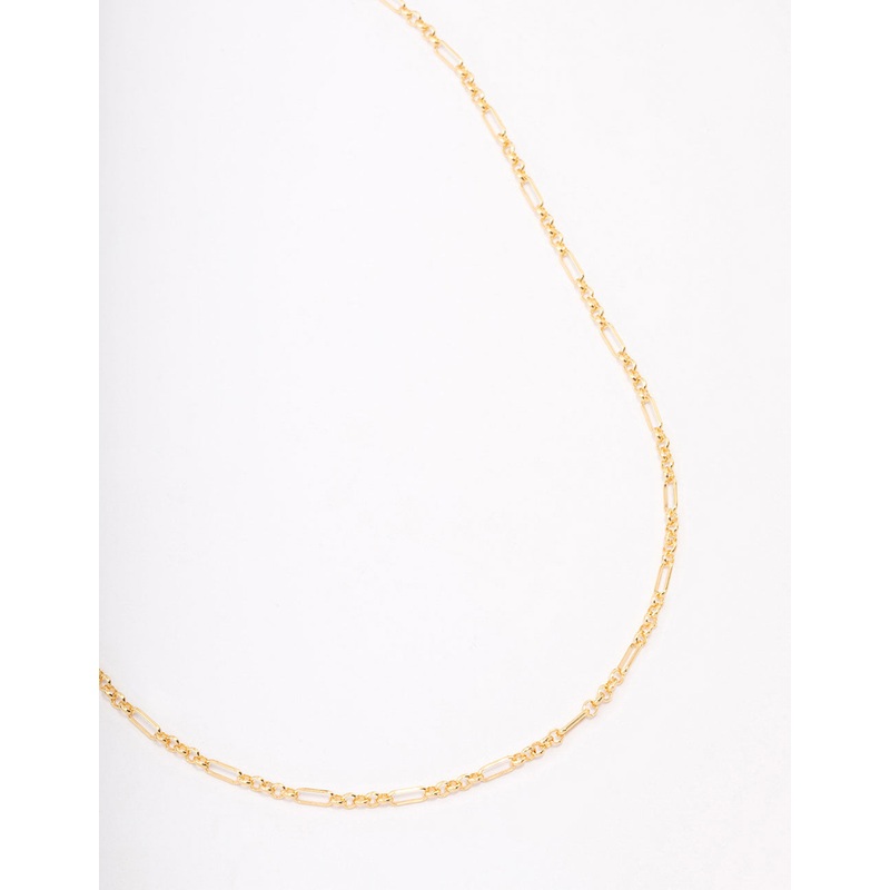 Gold Plated Long & Short Cable Chain Necklace