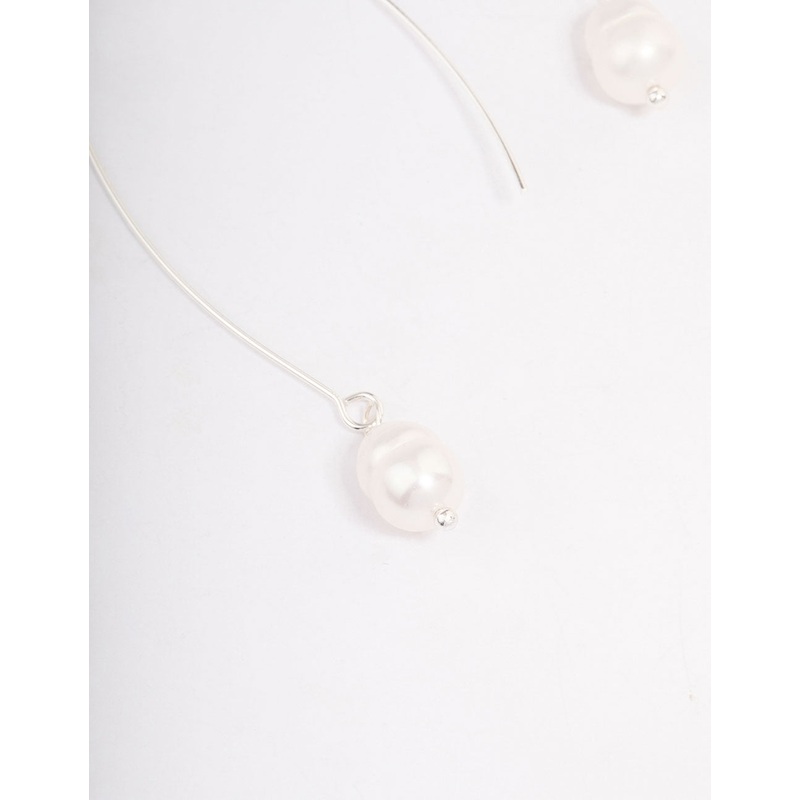 Silver Fine Pearl Drop Earrings